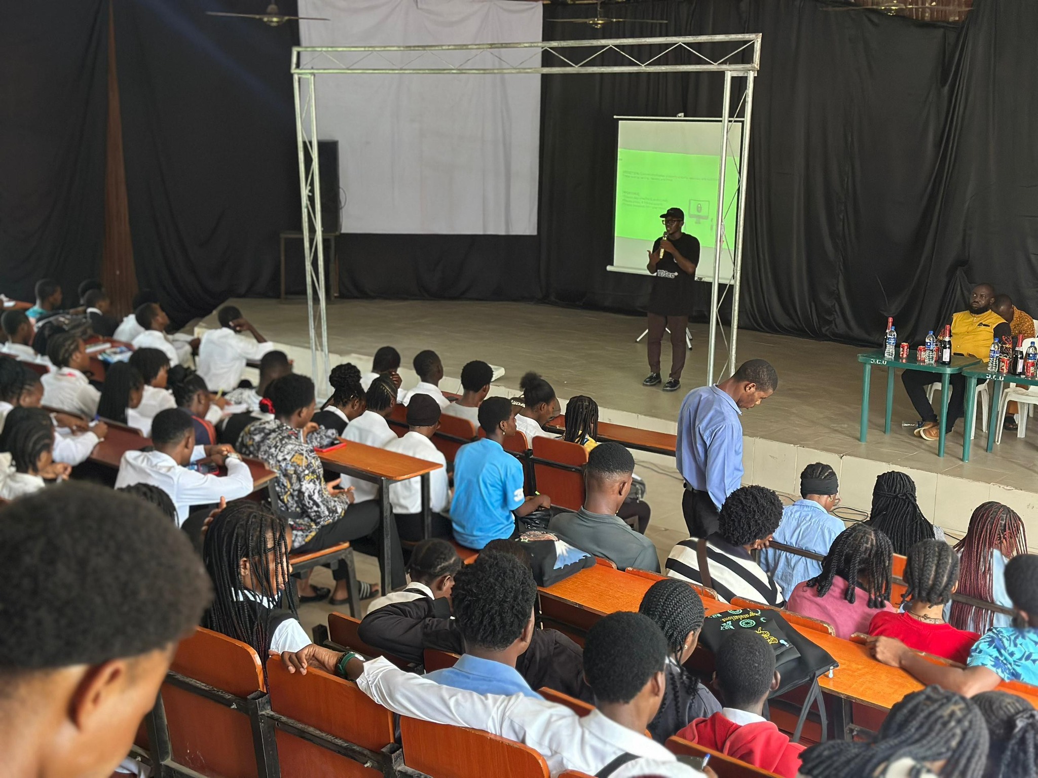 Packed lecture hall at DIDSec+ Campus Cyber Tour ABSU