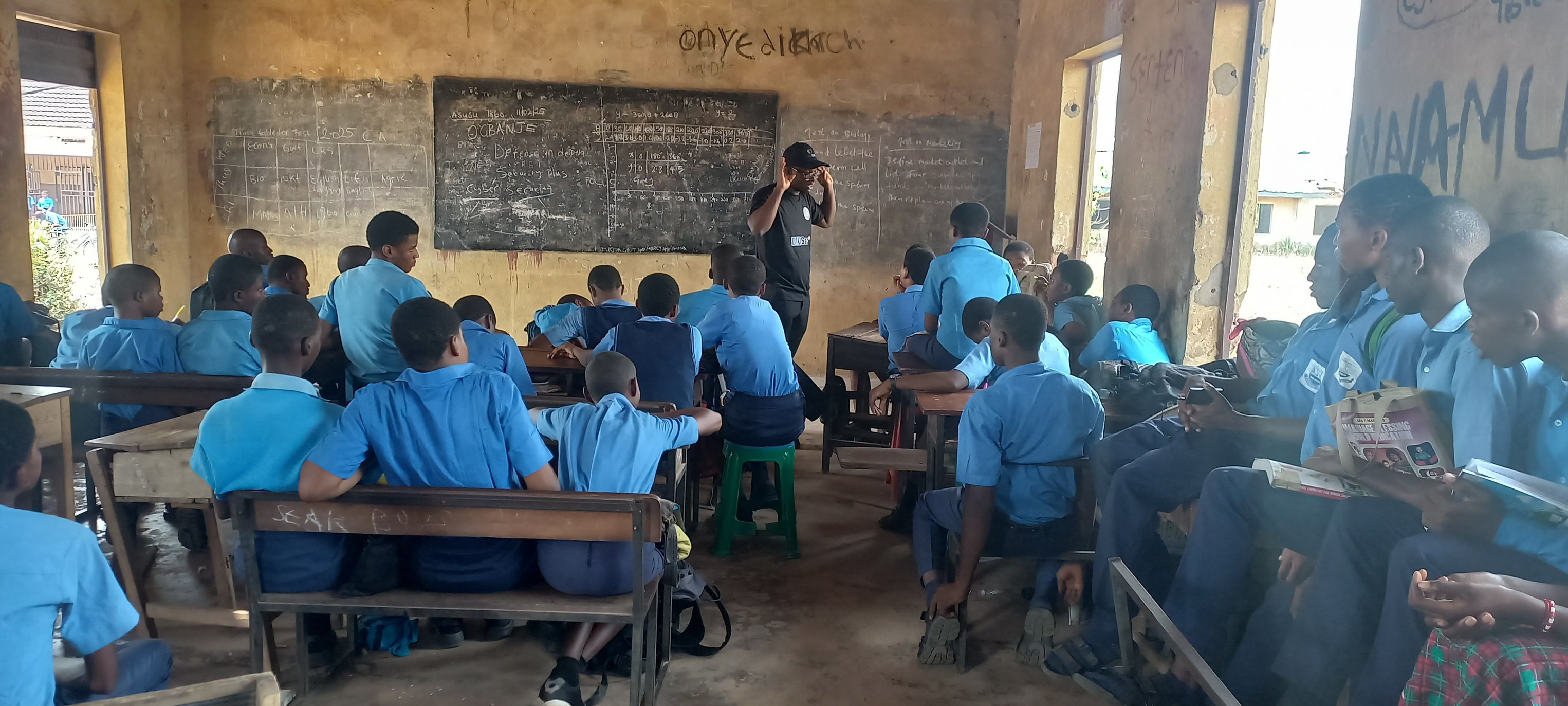 DIDSec+ team engaging students at Ibeku High School